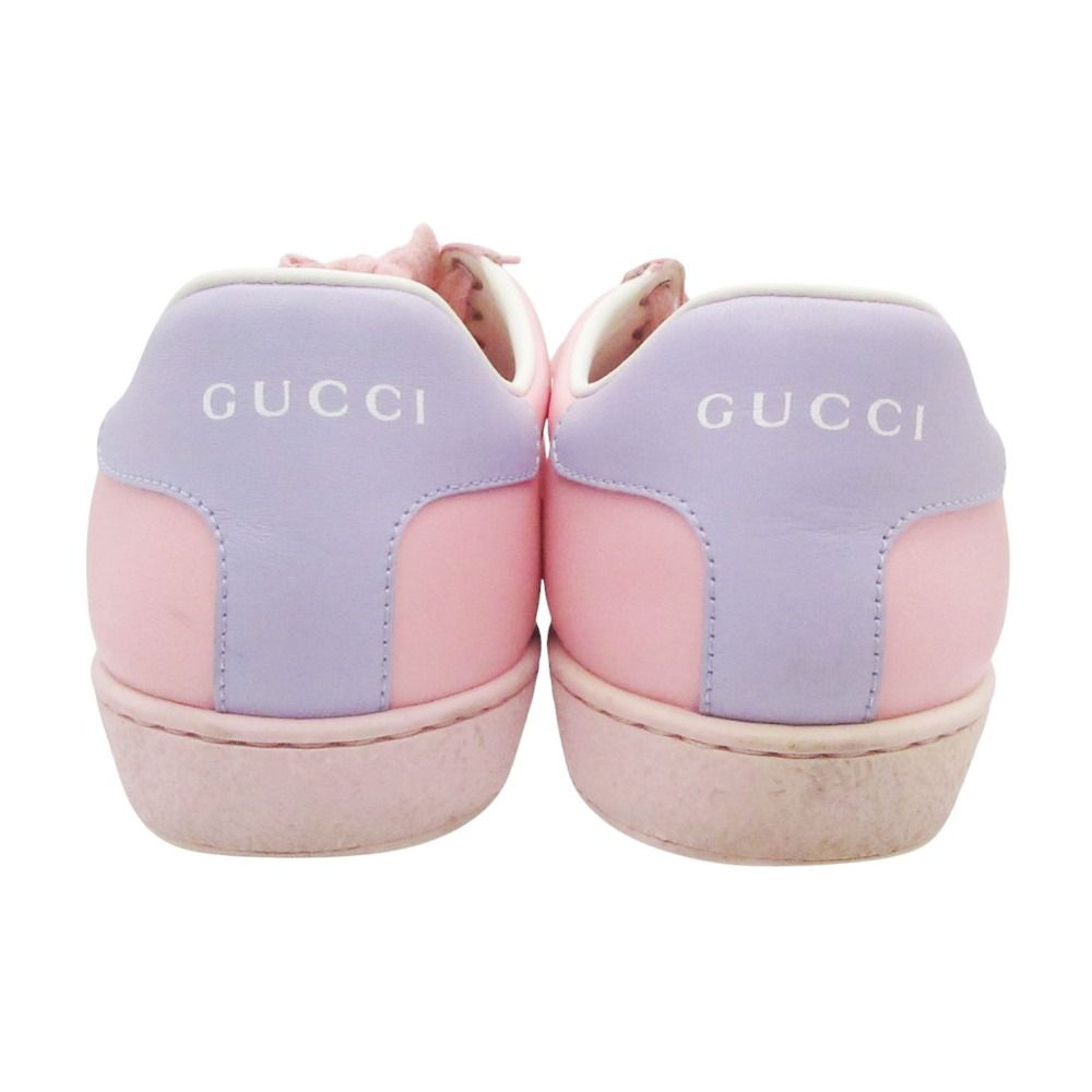 Gucci Sneakers Ace Interlocking Leather Low Cut Shoes Pink — view 5