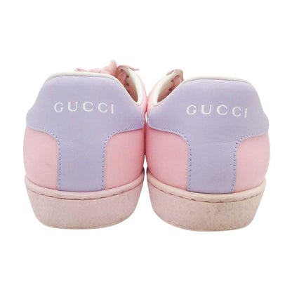 Gucci Sneakers Ace Interlocking Leather Low Cut Shoes Pink — view 5