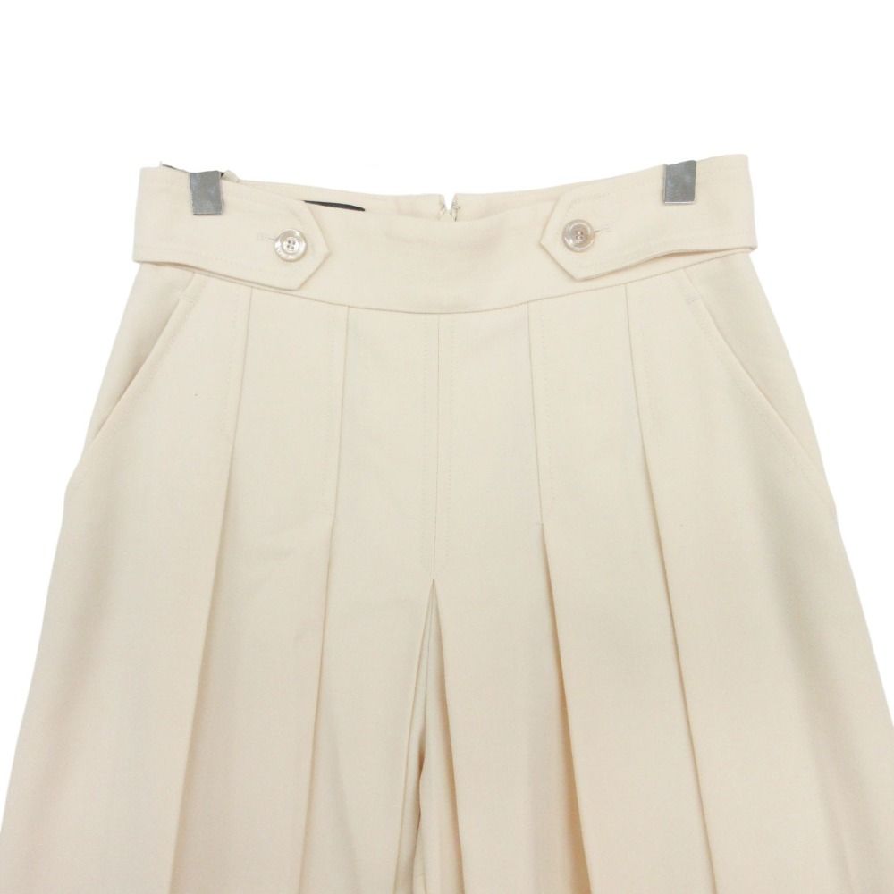 Gucci Pants Pleats Wide Gaucho Skirt Culottes Logo Light Beige 38 — view 3