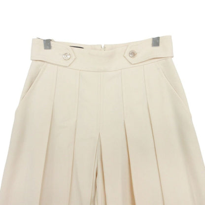 Gucci Pants Pleats Wide Gaucho Skirt Culottes Logo Light Beige 38 — view 3