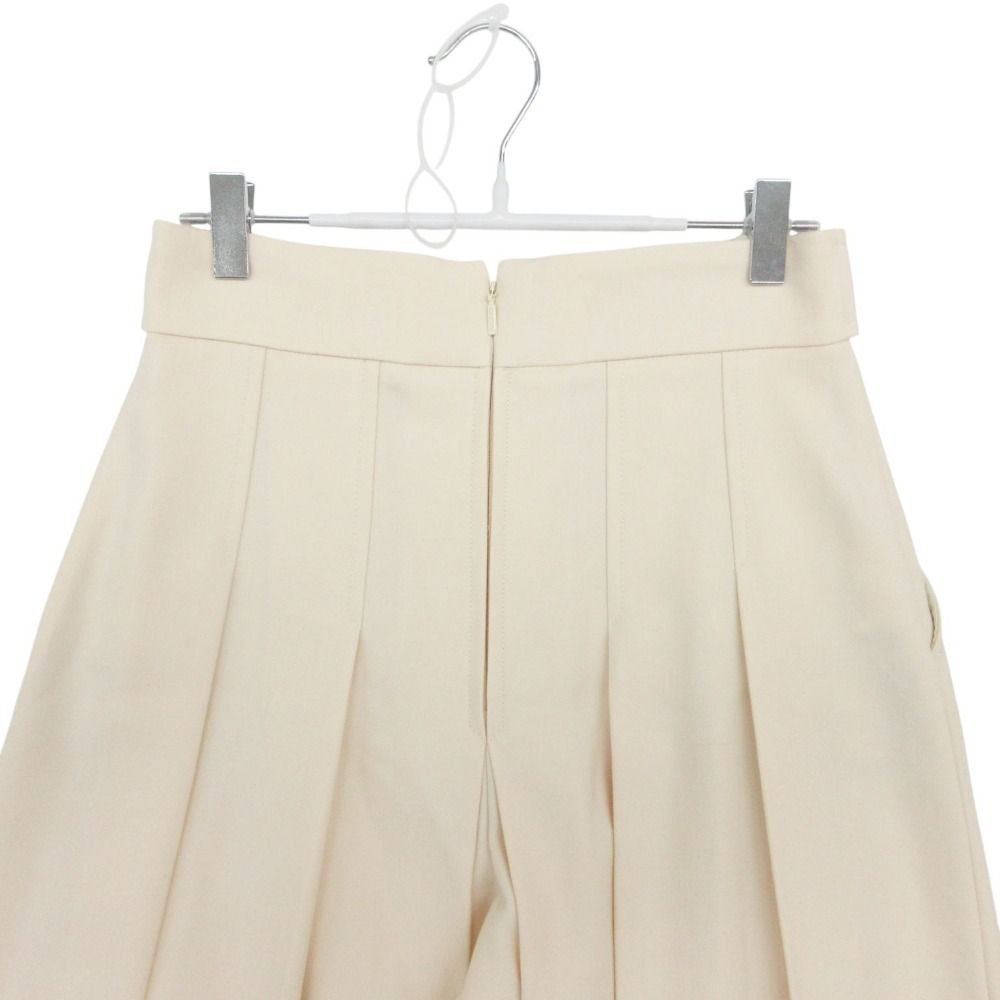 Gucci Pants Pleats Wide Gaucho Skirt Culottes Logo Light Beige 38 — view 4