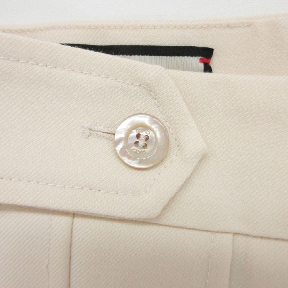Gucci Pants Pleats Wide Gaucho Skirt Culottes Logo Light Beige 38 — view 7