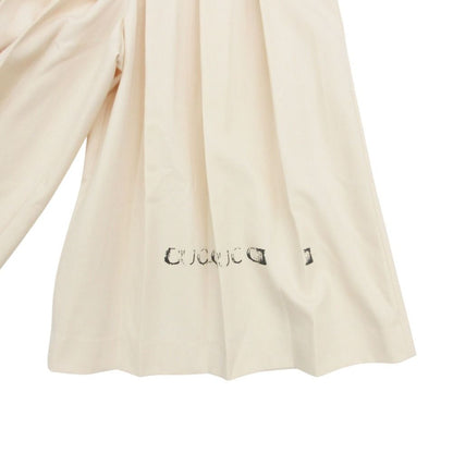Gucci Pants Pleats Wide Gaucho Skirt Culottes Logo Light Beige 38 — view 6