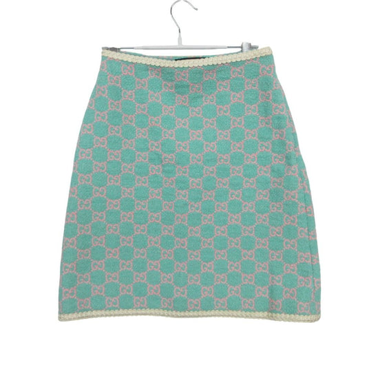 Gucci Skirt Tweed GG Jacquard Zaamp Light Green 38