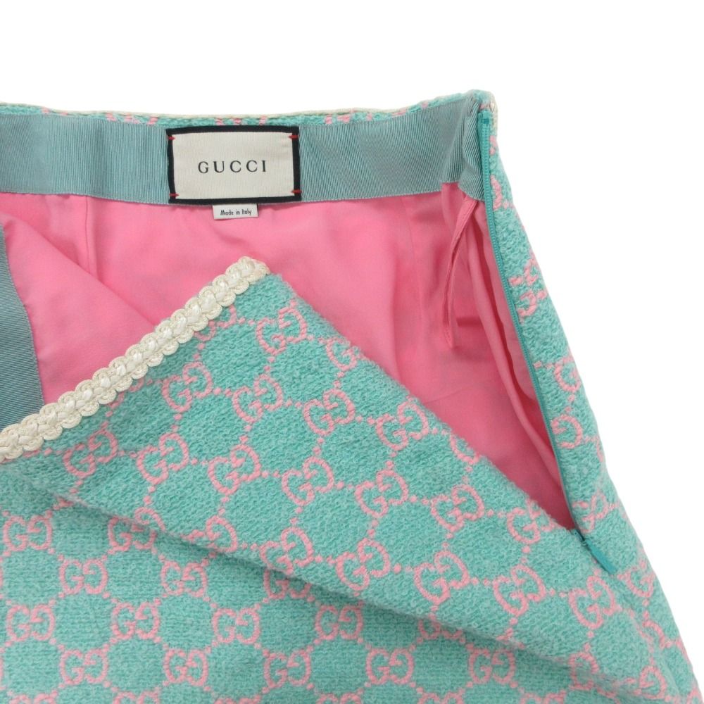 Gucci Skirt Tweed GG Jacquard Zaamp Light Green 38 — view 3