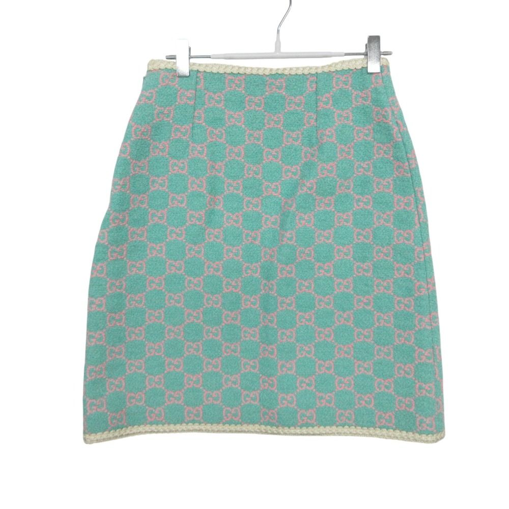 Gucci Skirt Tweed GG Jacquard Zaamp Light Green 38 — view 2