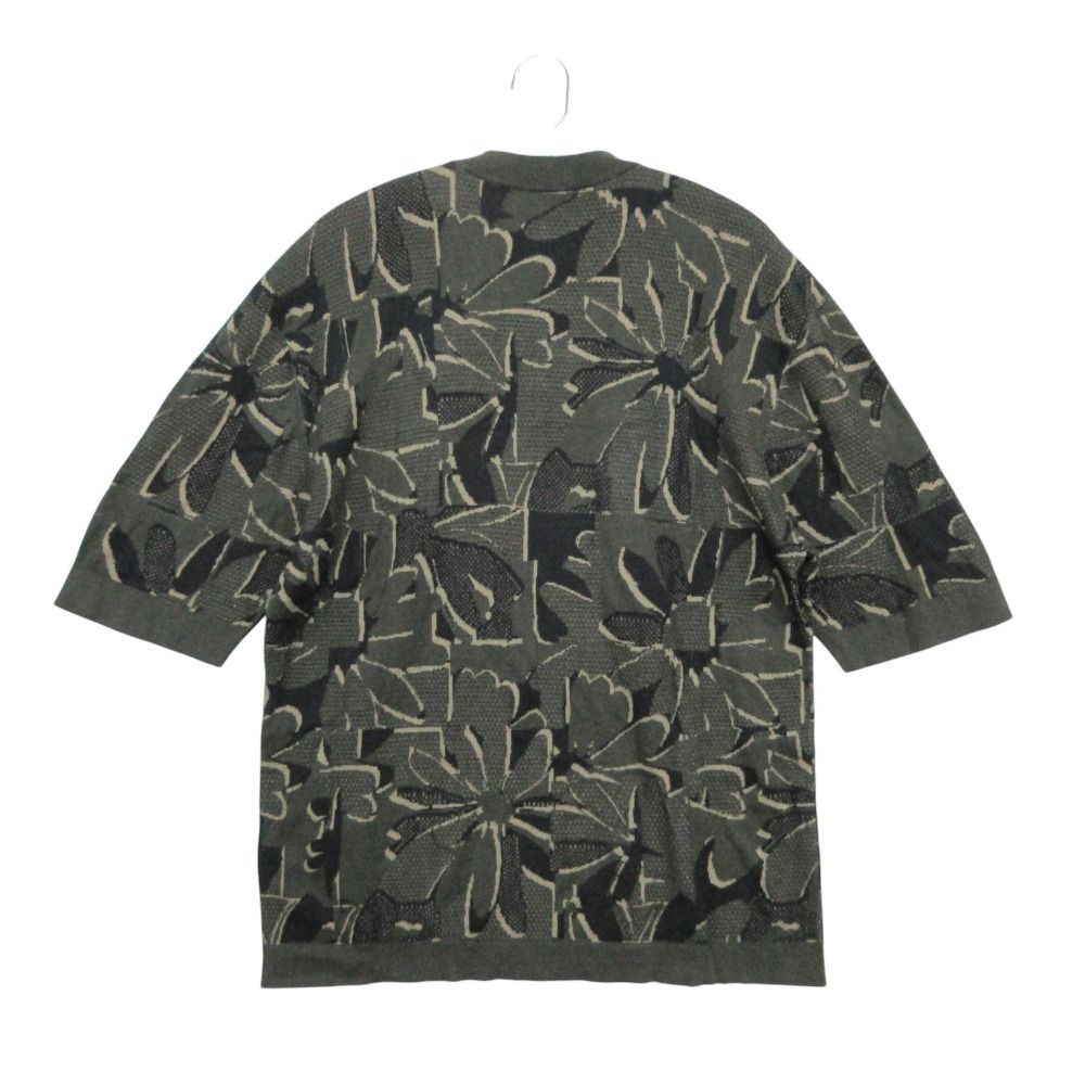 Hermes Short Sleeve T-Shirt Jacquard Summer Knit Puzzle Floral Top Black Sweater — view 2