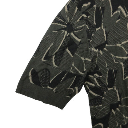 Hermes Short Sleeve T-Shirt Jacquard Summer Knit Puzzle Floral Top Black Sweater — view 4