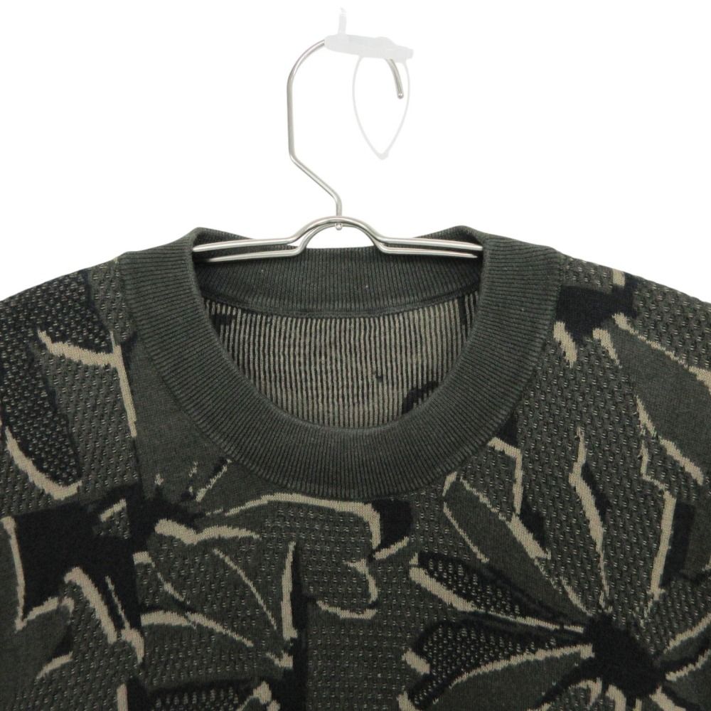 Hermes Short Sleeve T-Shirt Jacquard Summer Knit Puzzle Floral Top Black Sweater — view 3
