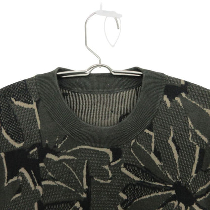 Hermes Short Sleeve T-Shirt Jacquard Summer Knit Puzzle Floral Top Black Sweater — view 3