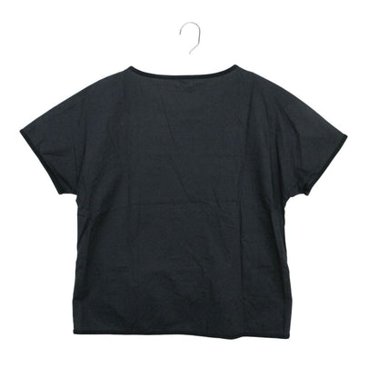 Hermes Short Sleeve T-Shirt Roulis Series Cotton Blouse Top Navy 34 — view 2