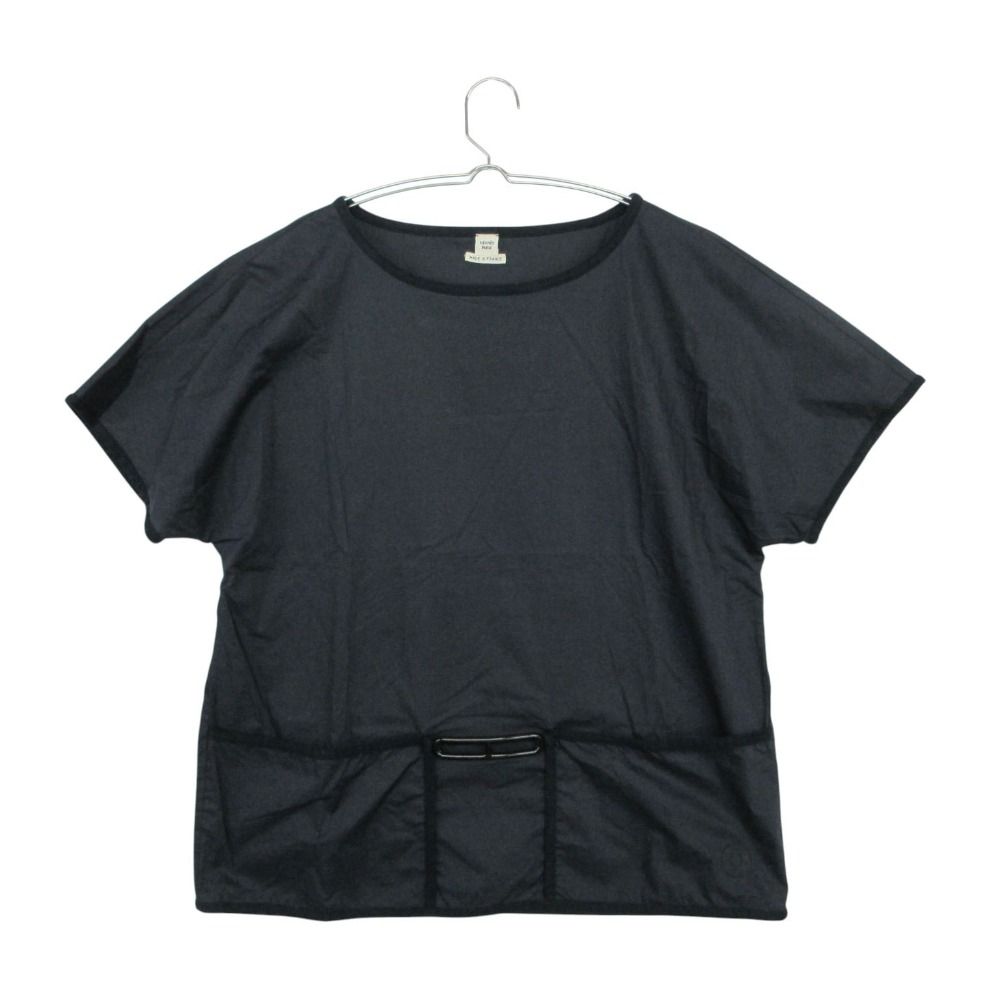Hermes Short Sleeve T-Shirt Roulis Series Cotton Blouse Top Navy 34