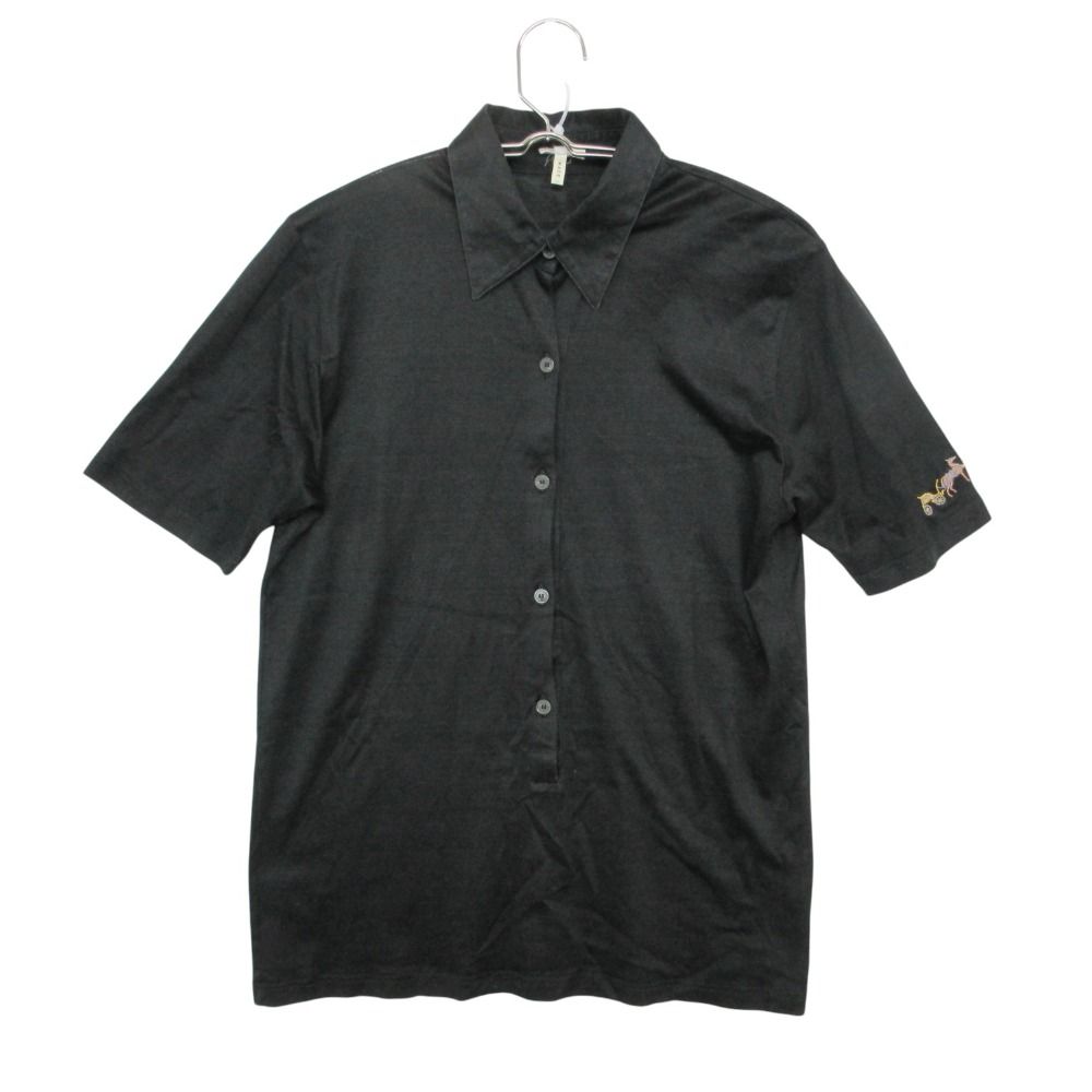 Hermes by Martin Margiela Era Polo Shirt Short Sleeve One Point Carriage Logo