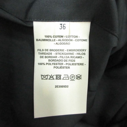 Hermes Dress Short Sleeve Embroidery Cotton Boat Neck Black 36 — view 9