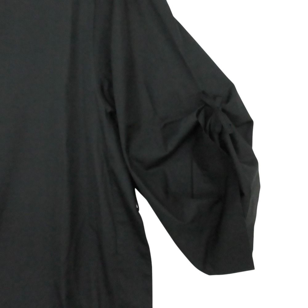 Hermes Dress Short Sleeve Embroidery Cotton Boat Neck Black 36 — view 4