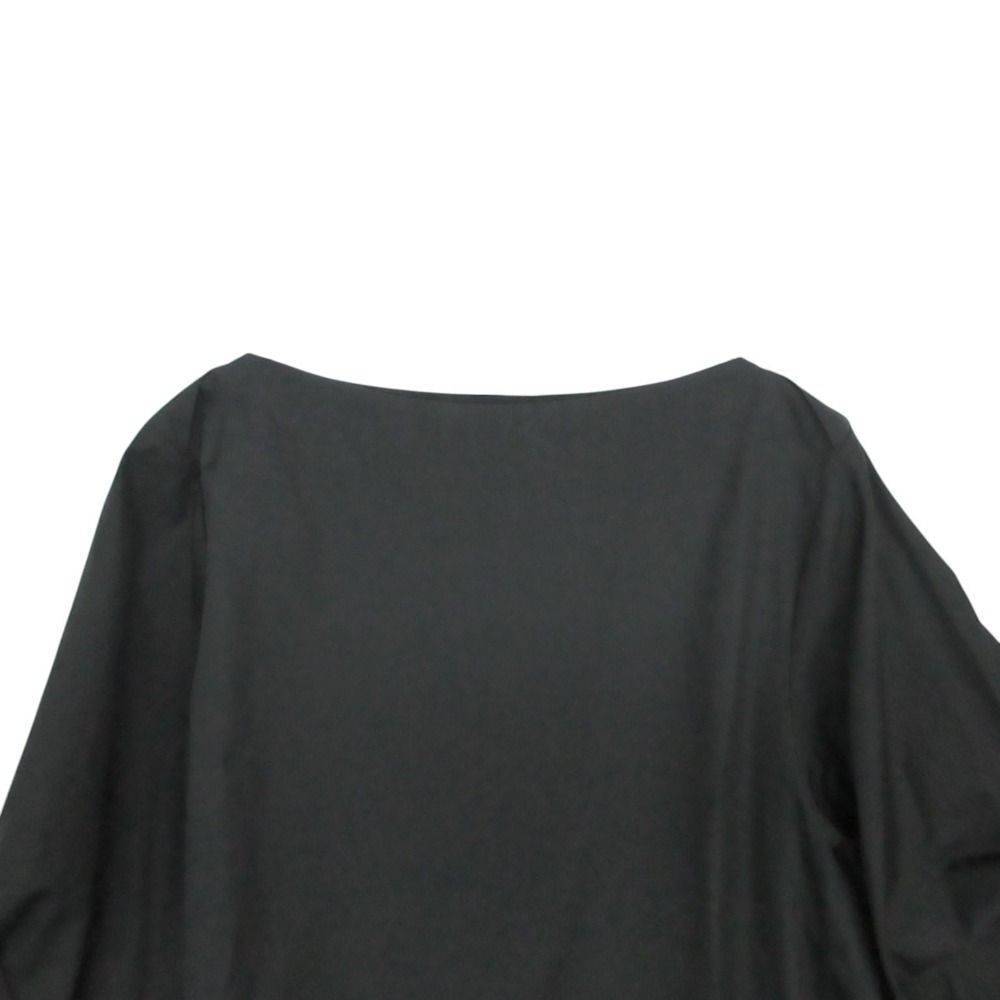 Hermes Dress Short Sleeve Embroidery Cotton Boat Neck Black 36 — view 3