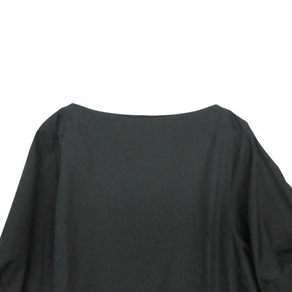 Hermes Dress Short Sleeve Embroidery Cotton Boat Neck Black 36 — view 3