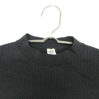 Hermes Knit Silk Rib Sweater Long Sleeve Pullover Top Black 34 — view 3