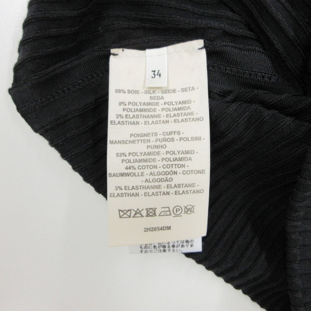 Hermes Knit Silk Rib Sweater Long Sleeve Pullover Top Black 34 — view 8
