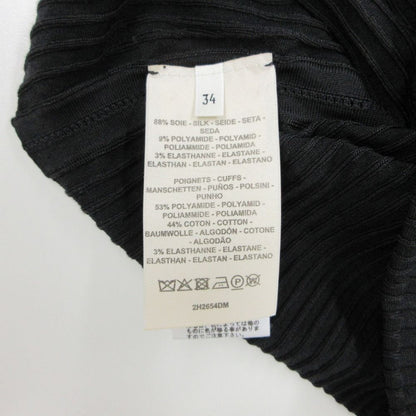 Hermes Knit Silk Rib Sweater Long Sleeve Pullover Top Black 34 — view 8