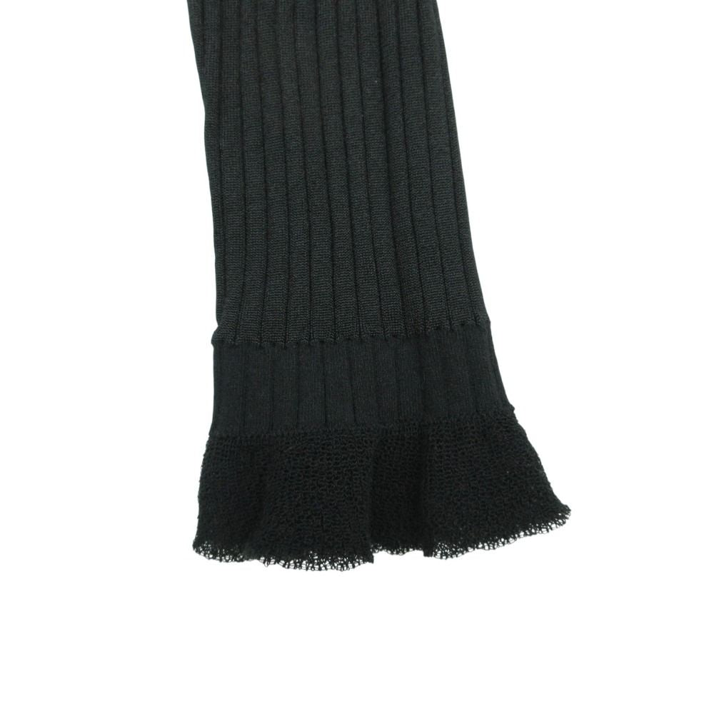 Hermes Knit Silk Rib Sweater Long Sleeve Pullover Top Black 34 — view 4
