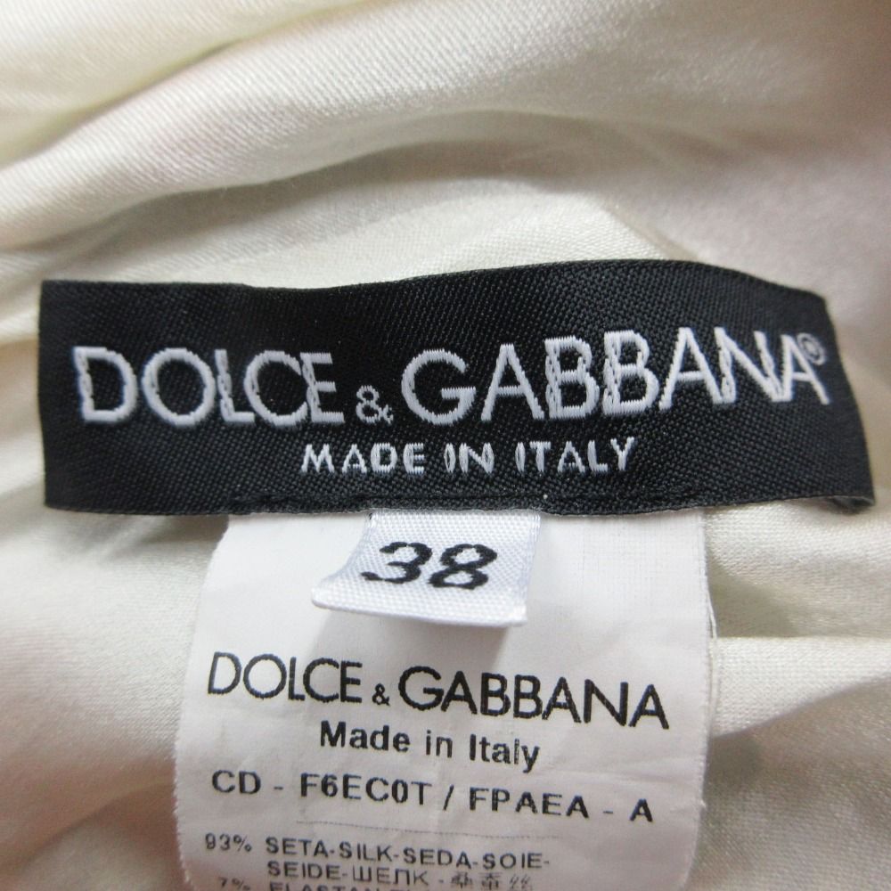 Dolce & Gabbana Dress Silk 100% Sleeveless Shirred Majolica Pattern All Over — view 5