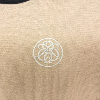 Hermes Knit Cashmere Short Sleeve Sweater Exlibris Embroidery Top Beige 38 — view 5