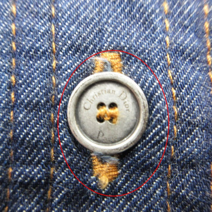 Dior Dress Denim Shirt Long Maxi Length Short Sleeve Bee Embroidery Indigo 42 — view 5