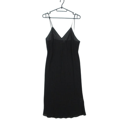 Hermes Long Dress Set Silk 100% Sheer Ensemble Cami Black 40 — view 3