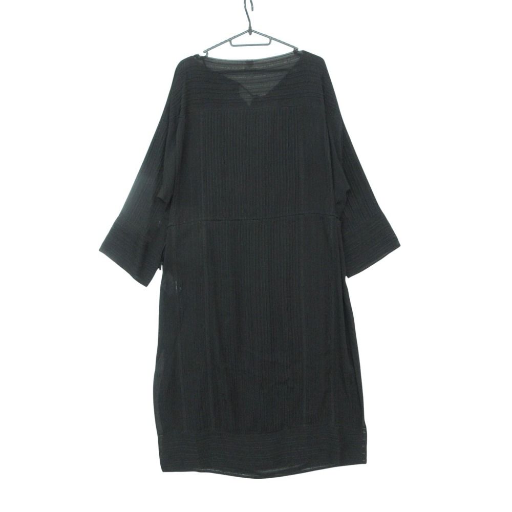 Hermes Long Dress Set Silk 100% Sheer Ensemble Cami Black 40 — view 2