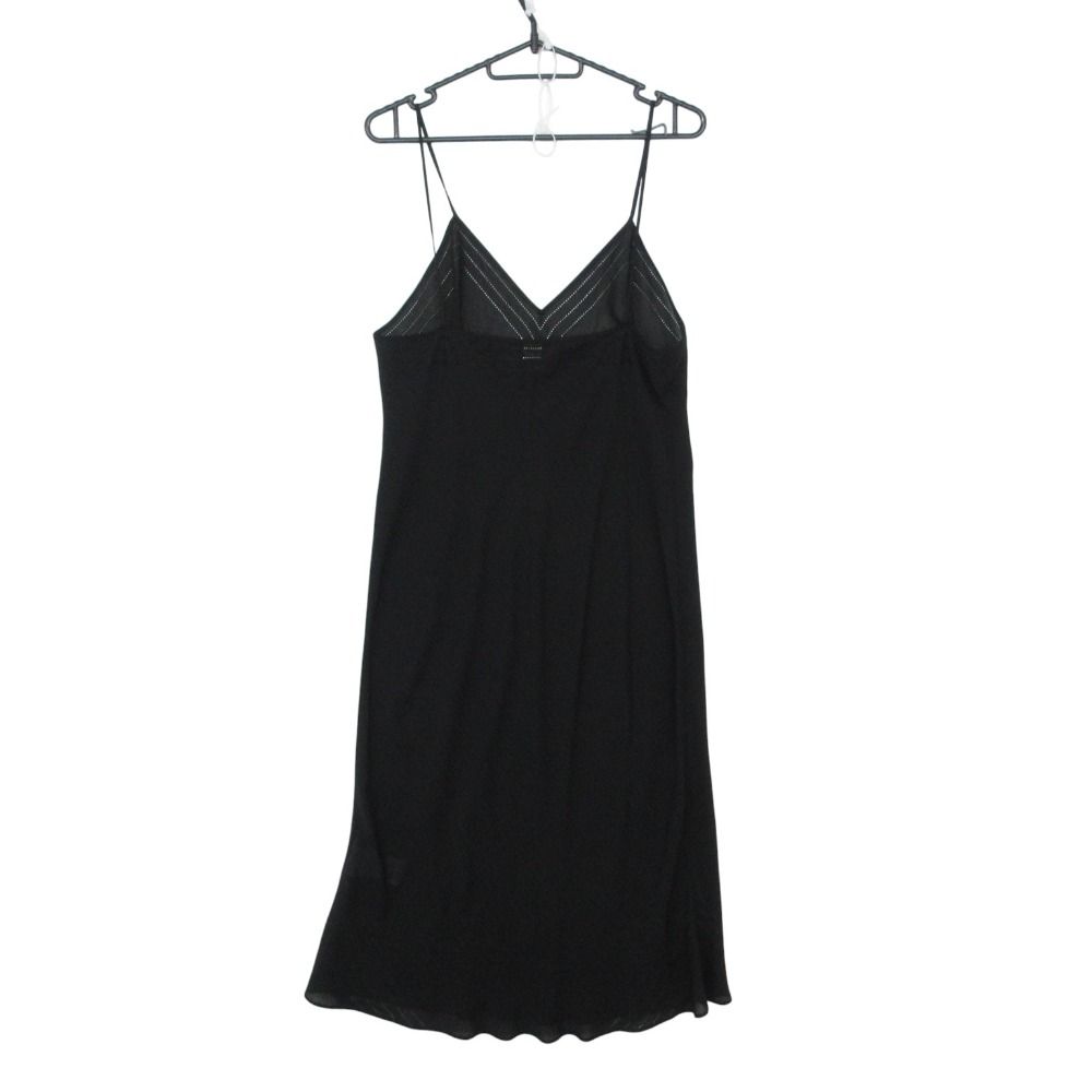 Hermes Long Dress Set Silk 100% Sheer Ensemble Cami Black 40 — view 4