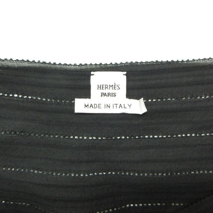 Hermes Long Dress Set Silk 100% Sheer Ensemble Cami Black 40 — view 5