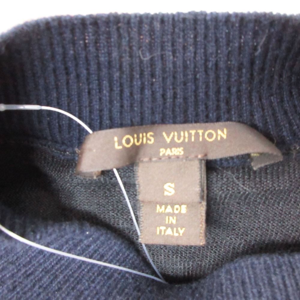 Louis Vuitton Sweater Wool Cashmere Poncho Layered High Neck Knit Top Navy SS — view 4