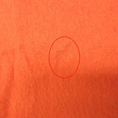 Hermes Scarf Cashmere Fringe Logo Embroidery Orange — view 9