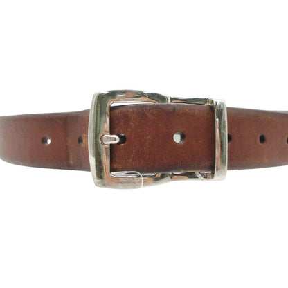 Brunello Cucinelli Belt Leather Silver Buckle Brown 85 — view 8