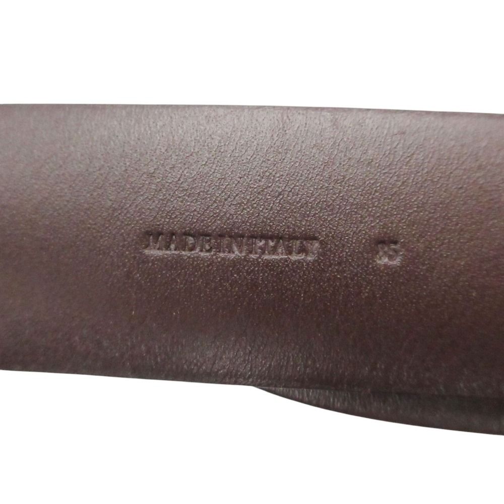 Brunello Cucinelli Belt Leather Silver Buckle Brown 85 — view 9