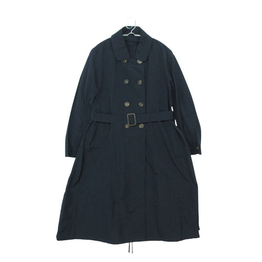 Max Mara the Cube Trench Coat Long Length Jacket with Collar Spring Navy 40