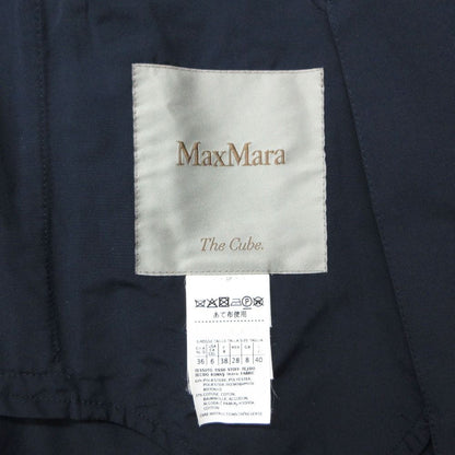 Max Mara the Cube Trench Coat Long Length Jacket with Collar Spring Navy 40 — view 8