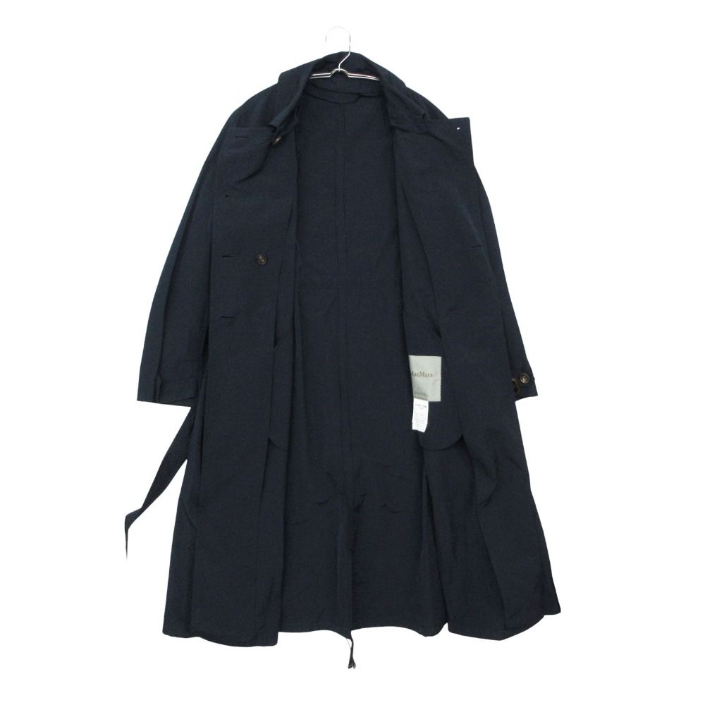 Max Mara the Cube Trench Coat Long Length Jacket with Collar Spring Navy 40