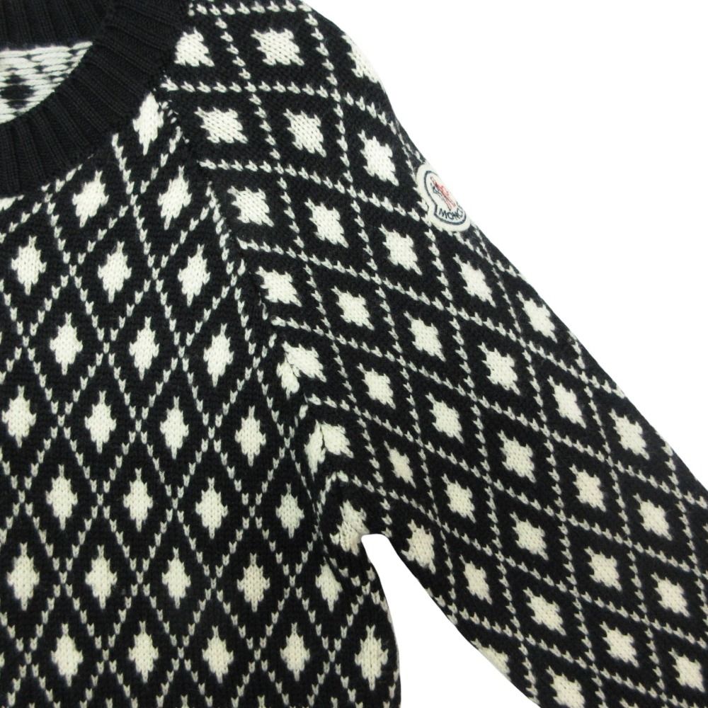 Moncler Cardigan Long Sleeve Knit Jacket Arm Logo Patch Cover Wool All Over — view 5