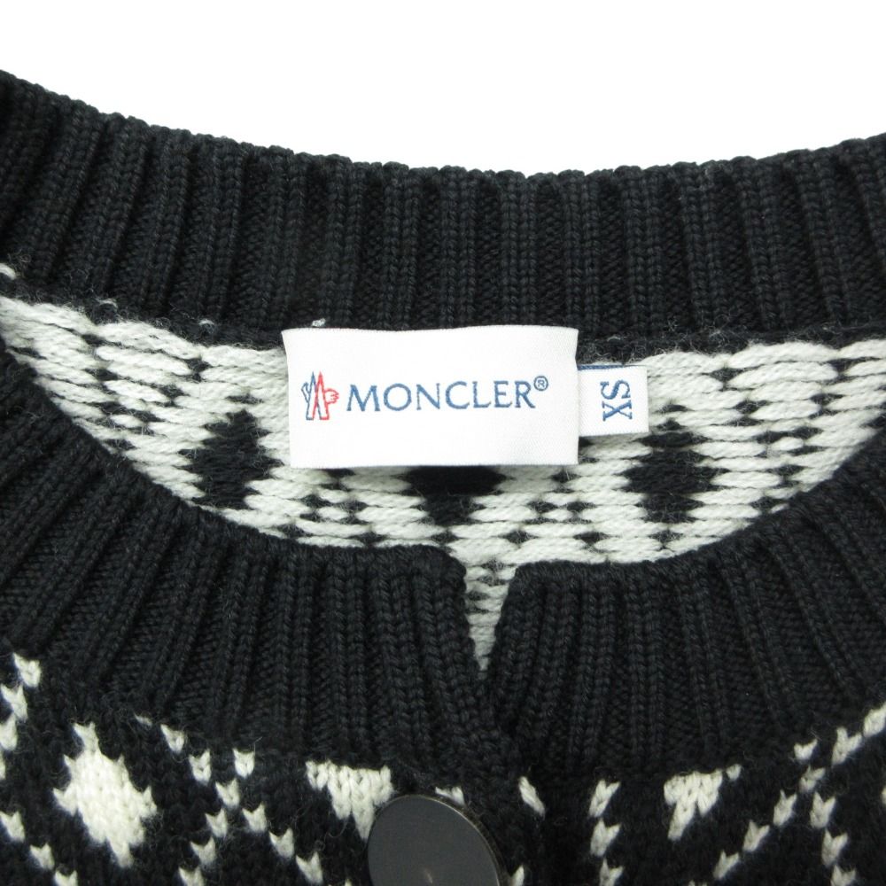 Moncler Cardigan Long Sleeve Knit Jacket Arm Logo Patch Cover Wool All Over — view 9