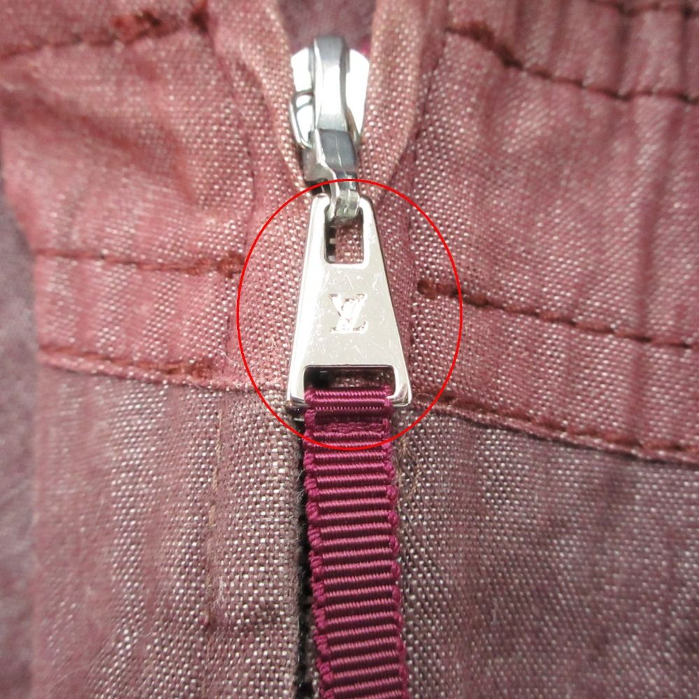 Louis Vuitton Dress Sleeveless Cotton Lami Bicolor Knee Length Burgundy Brown — view 5