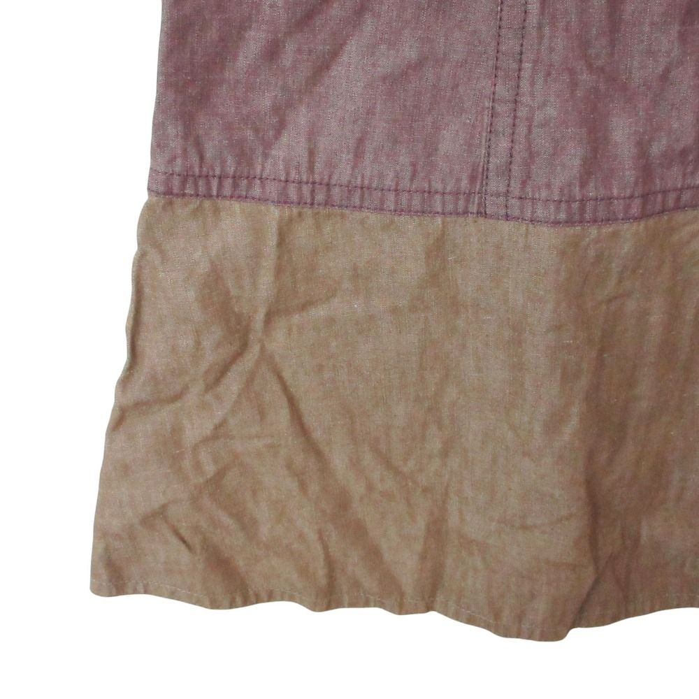Louis Vuitton Dress Sleeveless Cotton Lami Bicolor Knee Length Burgundy Brown — view 3