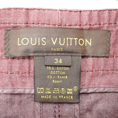 Louis Vuitton Dress Sleeveless Cotton Lami Bicolor Knee Length Burgundy Brown — view 6