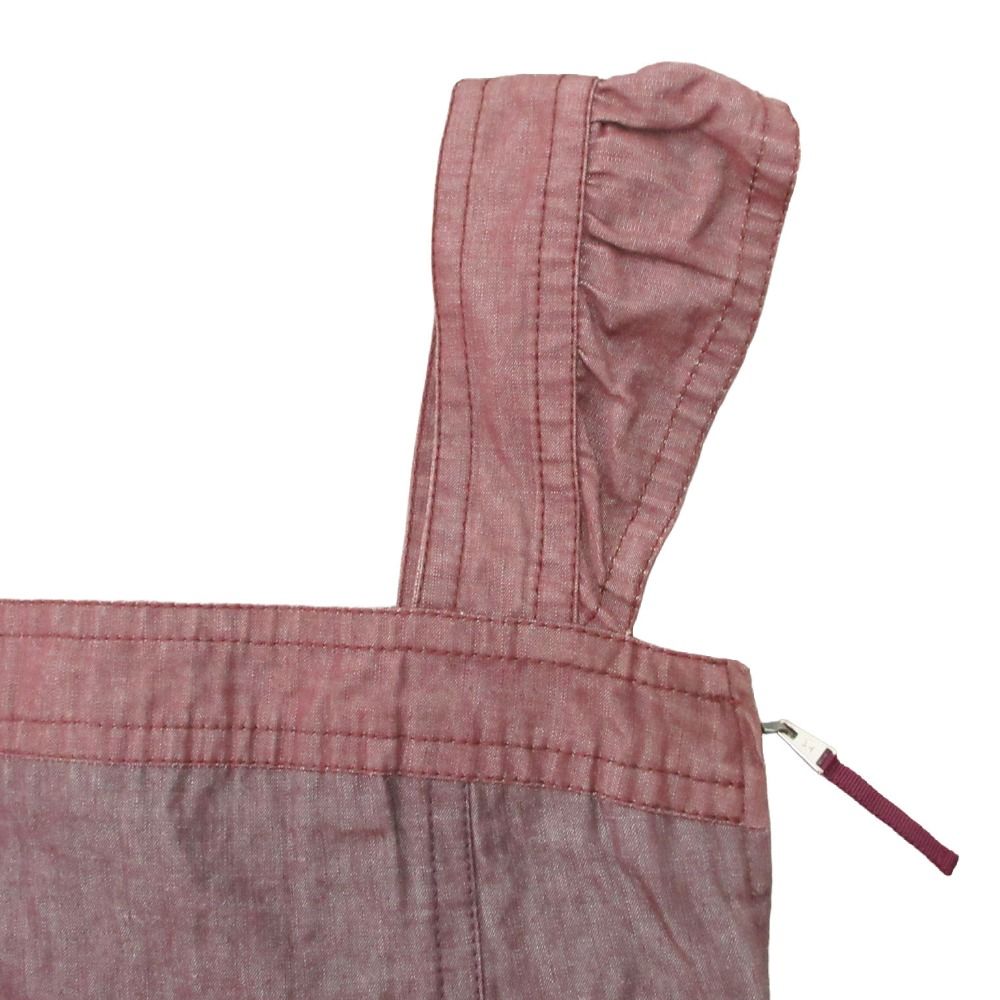 Louis Vuitton Dress Sleeveless Cotton Lami Bicolor Knee Length Burgundy Brown — view 4