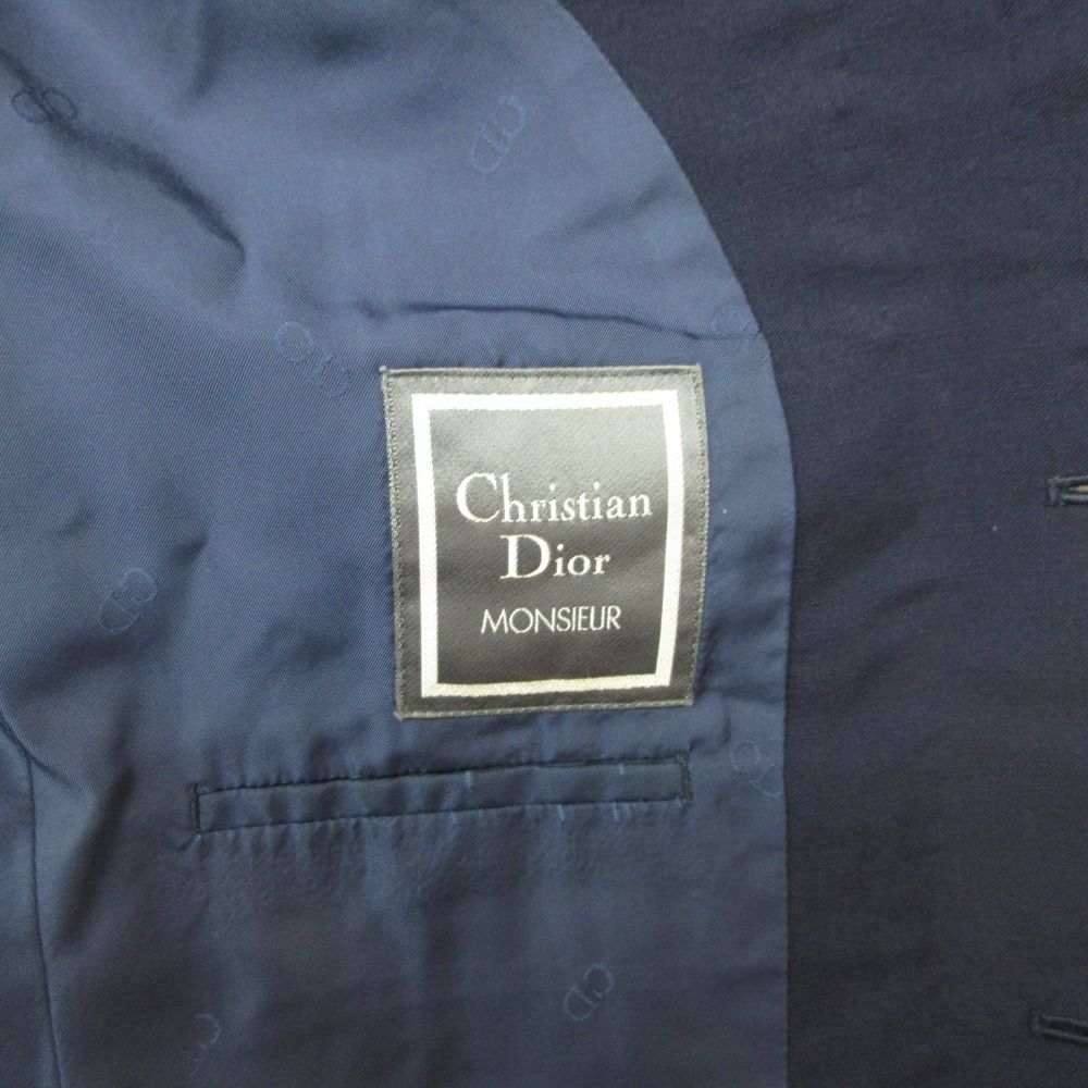 Dior Vintage Monsieur Suit Set Notch Lapel Blazer Trousers Pants Navy LL — view 6