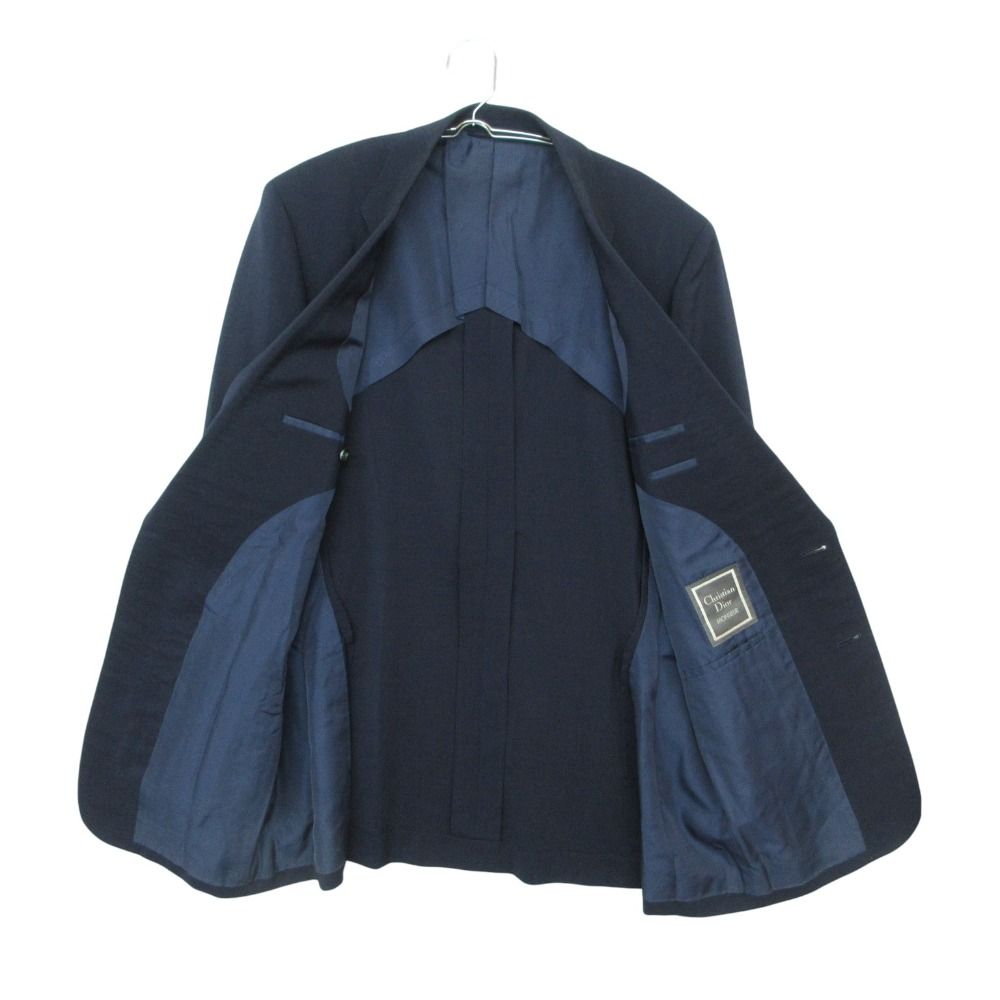 Dior Vintage Monsieur Suit Set Notch Lapel Blazer Trousers Pants Navy LL — view 5