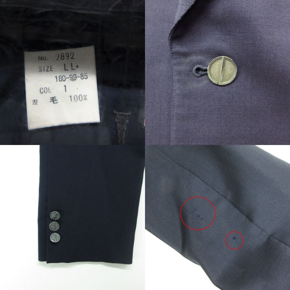 Dior Vintage Monsieur Suit Set Notch Lapel Blazer Trousers Pants Navy LL — view 9