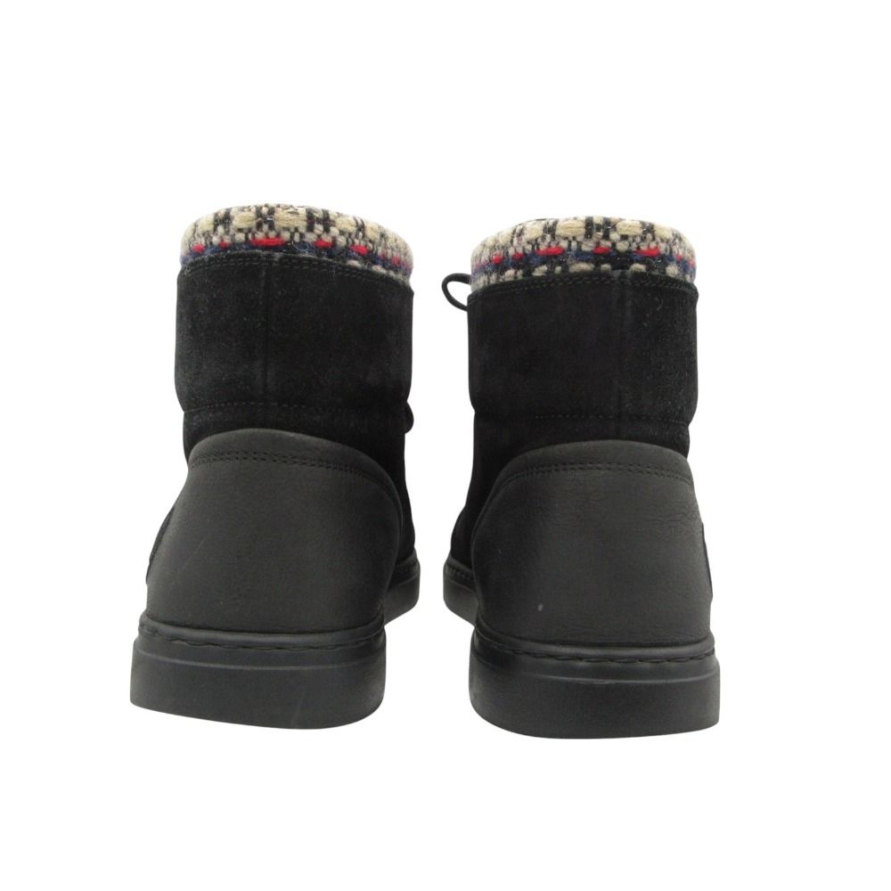 Chanel Sneakers Suede Tweed CC Logo High Cut Shoes Black — view 4