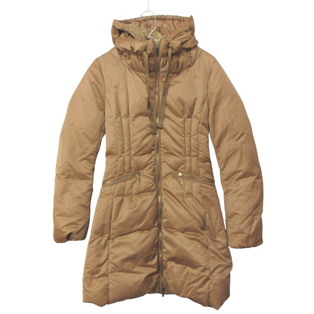 Moncler Coat Nimes Down Jacket Hooded Midi Length Beige